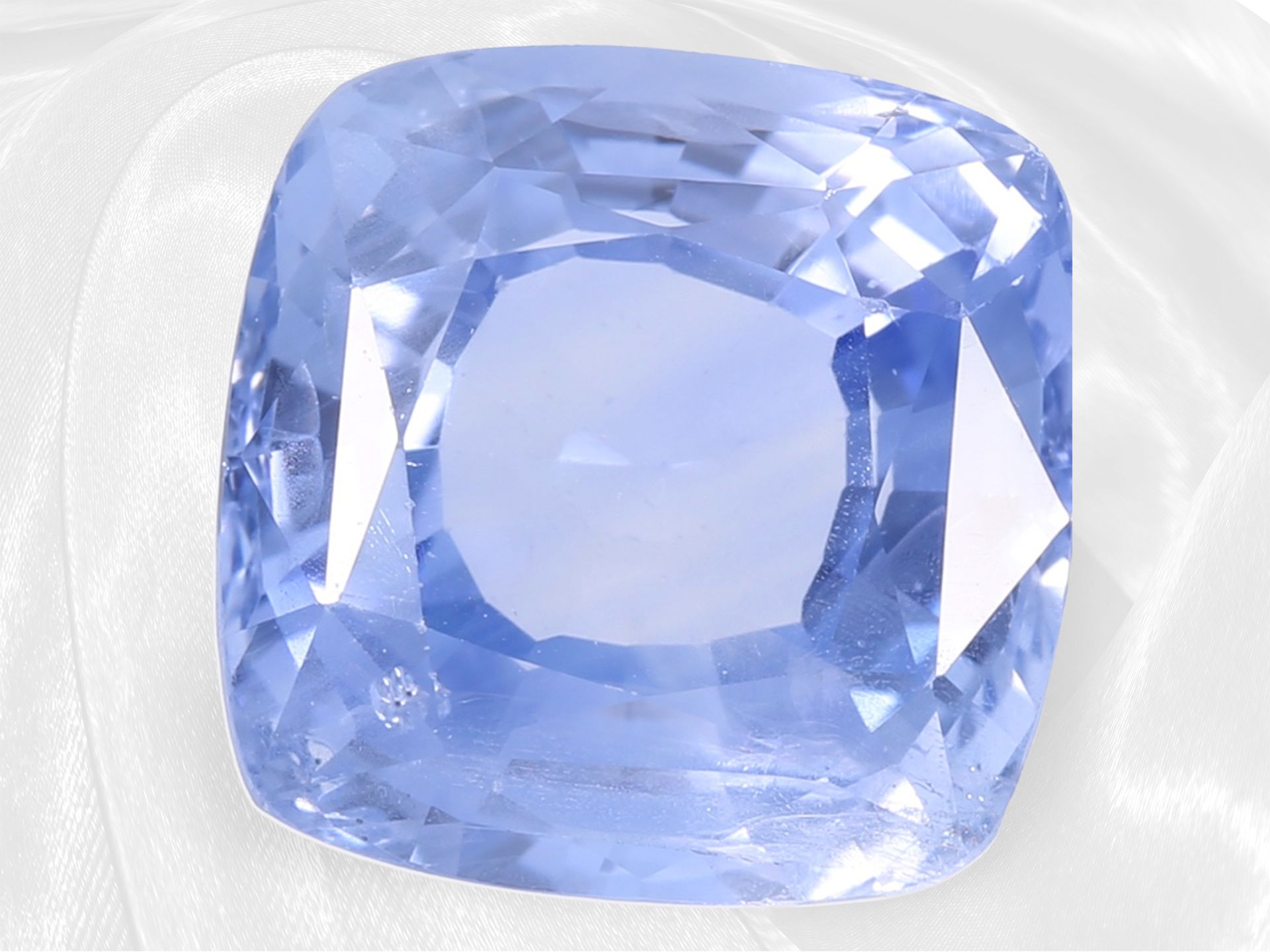 Natürlicher, unbehandelter pastell-blauer Ceylon-Saphir von ca.11,26ct, "NO HEAT", incl. GRS-Report