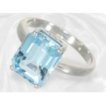 Feiner Aquamarin-Goldschmiedering, sehr schöner Aquamarin von ca.4,5ct