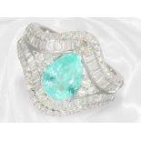 Ring: exquisiter Diamantring mit seltenem Paraiba-Turmalin, neuwertig