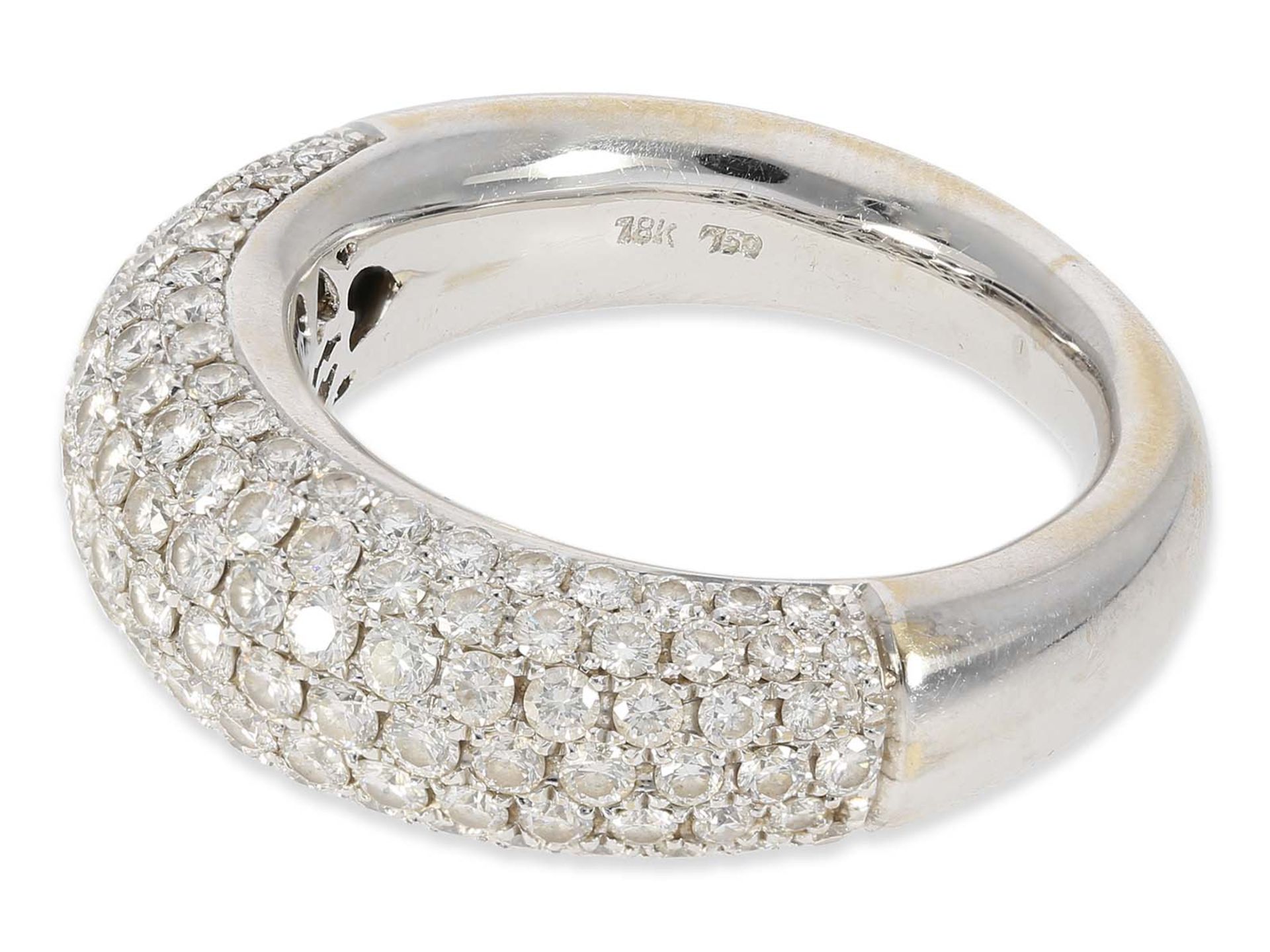 Ring: hochwertiger Pavé Brillantring, insgesamt ca. 2ct, 18K Weißgold - Bild 3 aus 4