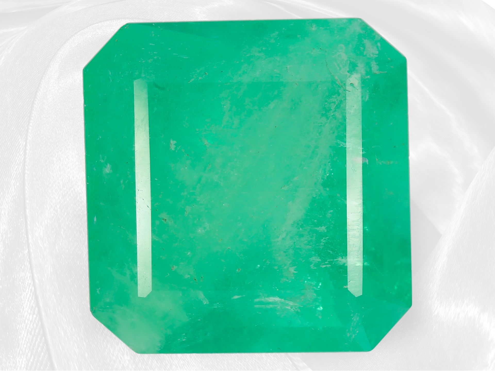 Important, extremely rare Colombian emerald of impressive size, approx. 63.27ct, incl. GRS-certifica