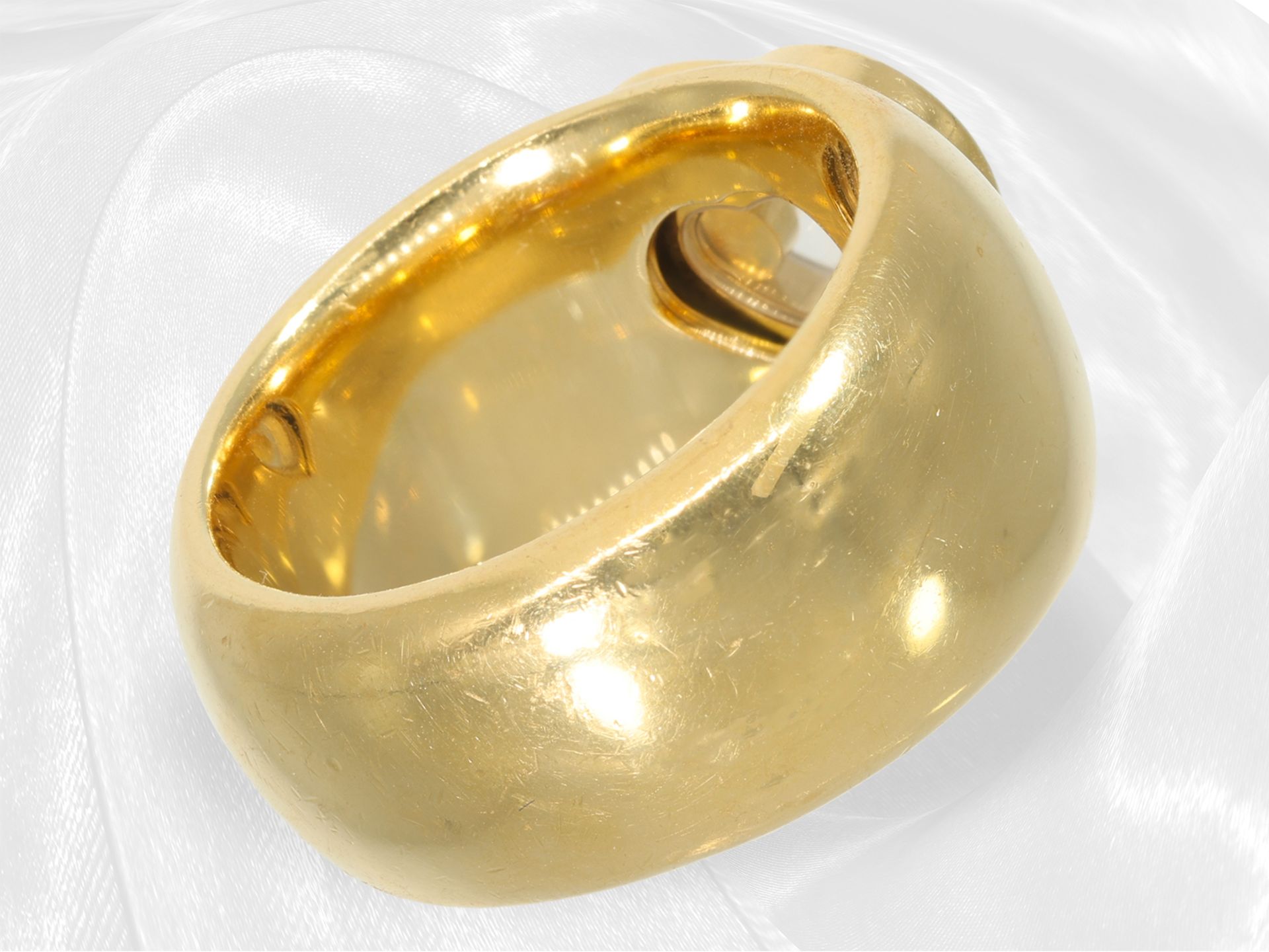 Solid, luxurious Chopard designer gold "Happy Diamonds" ring, brand jewellery in 18K gold - Image 4 of 5