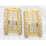 Luxuriöse Brillant/Diamant-Ohrringe von Becker, Handarbeit aus 18K Gold und ca. 4,5ct feinen Brillan