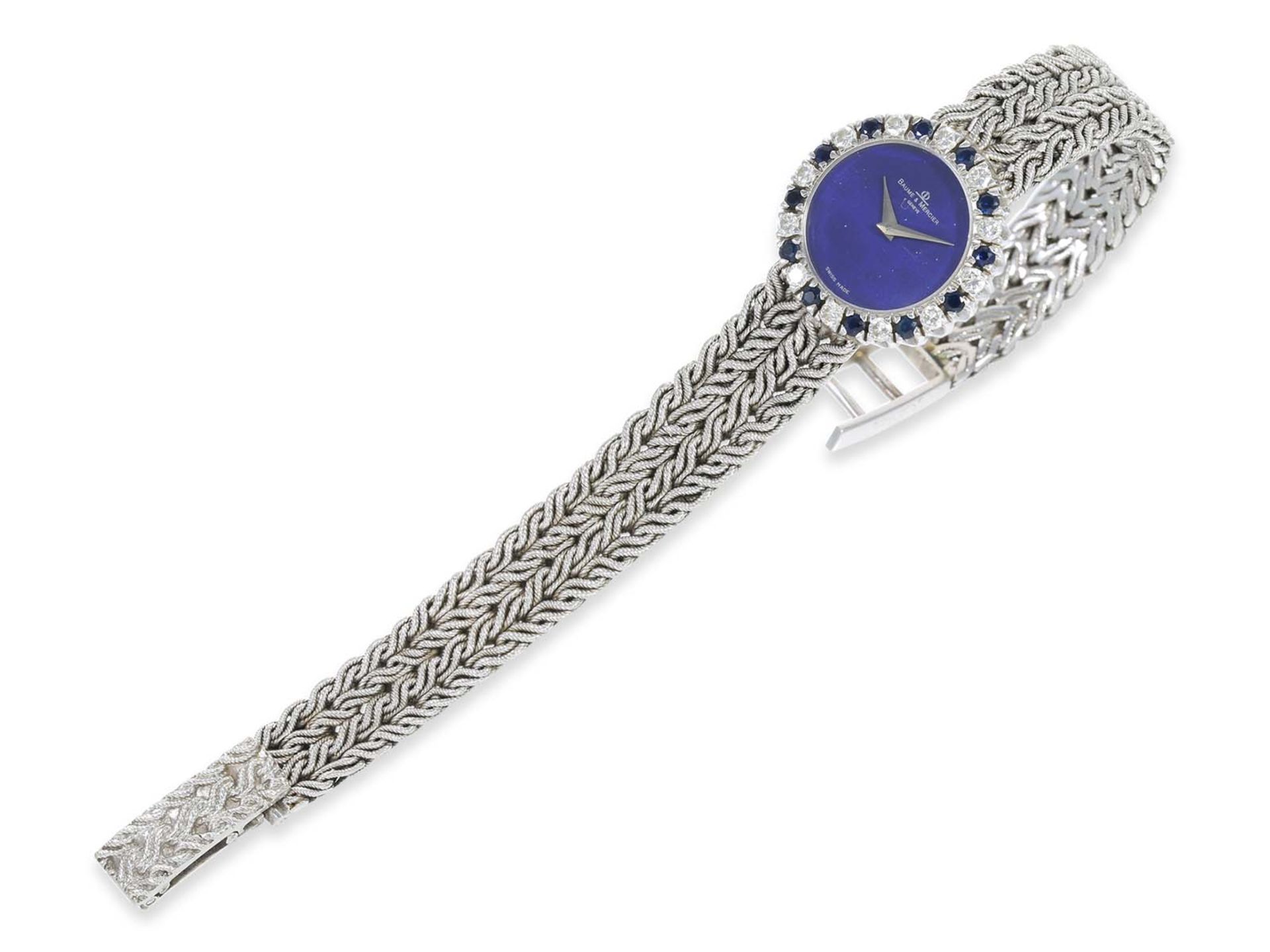 Wrist watch: high quality vintage Baume & Mercier ladies watch with diamond/sapphire bezel, total 1.