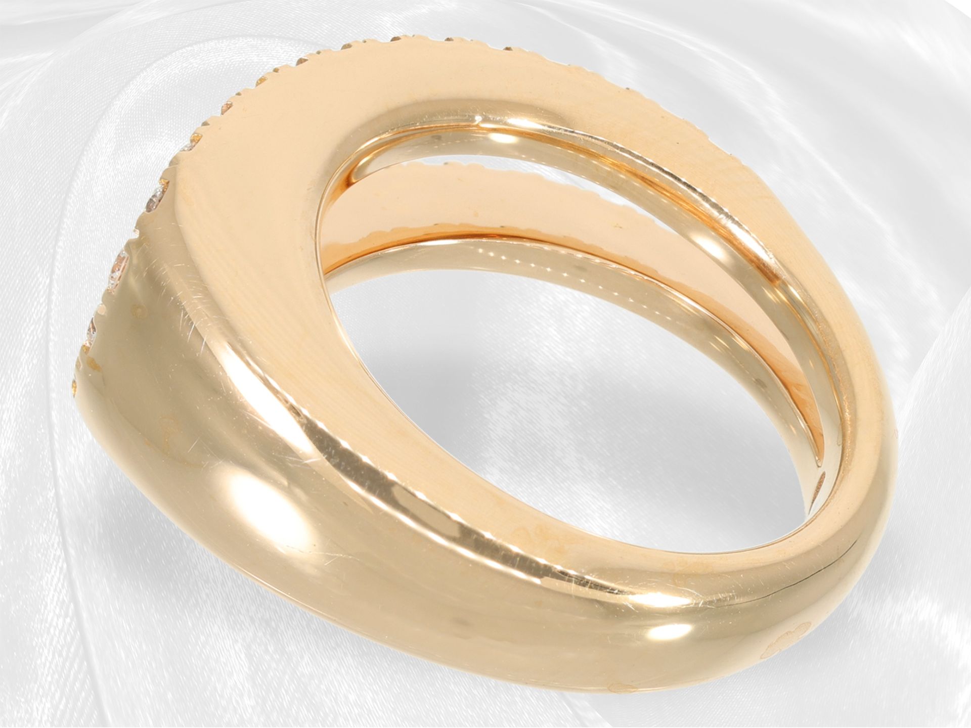 Ring: fancy designer brilliant-cut diamond goldsmith ring by Cervera, model "Montecarlo" 18K pink go - Image 4 of 4