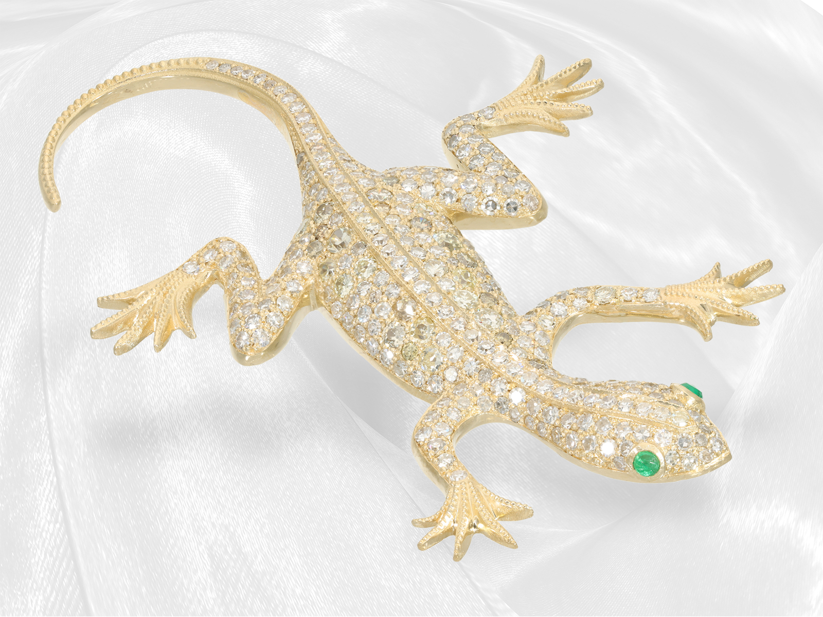 Brooch: high quality diamond brooch "Lizard", Russia 20th century - Image 2 of 5