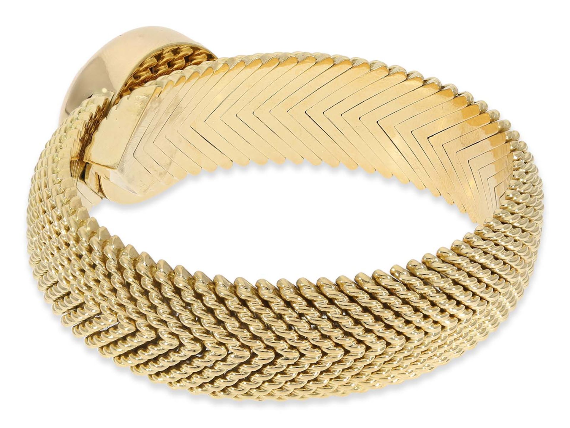 Armband/Armreif: hochdekorative Armspange mit Brillanten, insgesamt ca. 0,35ct, 18K Gold - Bild 4 aus 4