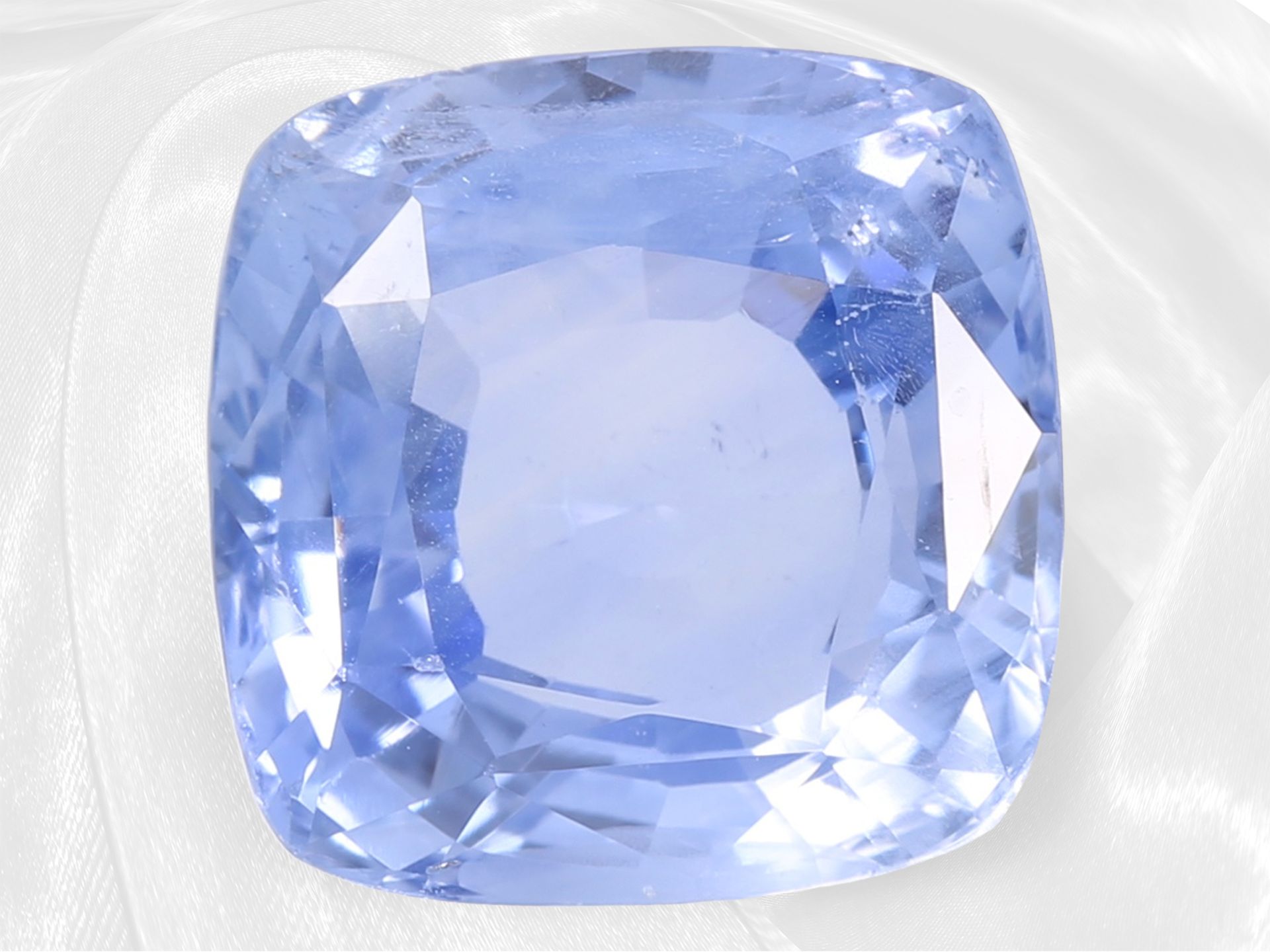 Natürlicher, unbehandelter pastell-blauer Ceylon-Saphir von ca.11,26ct, "NO HEAT", incl. GRS-Report - Bild 4 aus 4