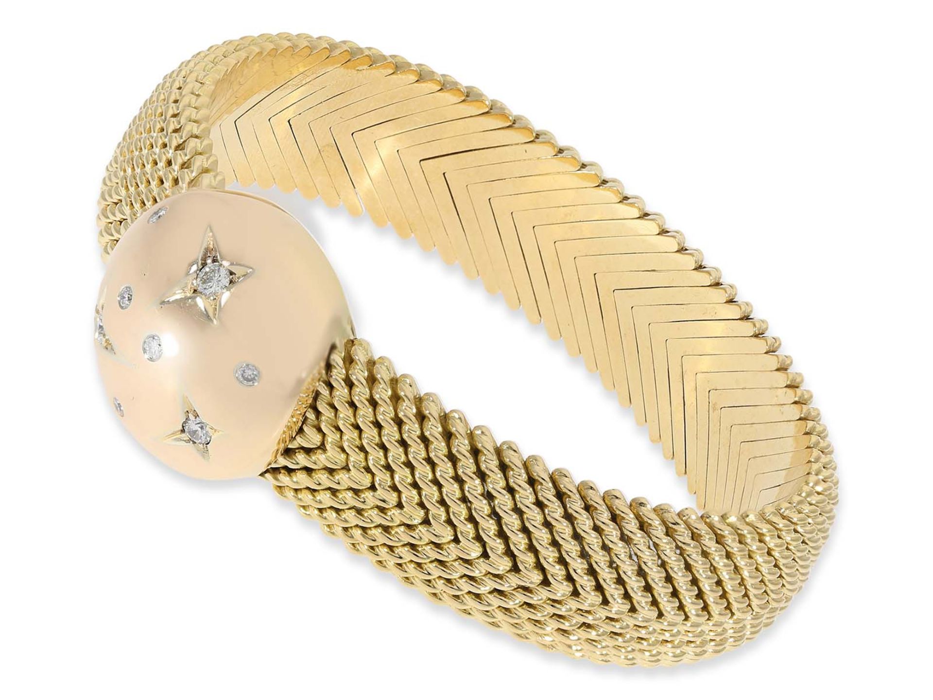 Armband/Armreif: hochdekorative Armspange mit Brillanten, insgesamt ca. 0,35ct, 18K Gold - Bild 2 aus 4