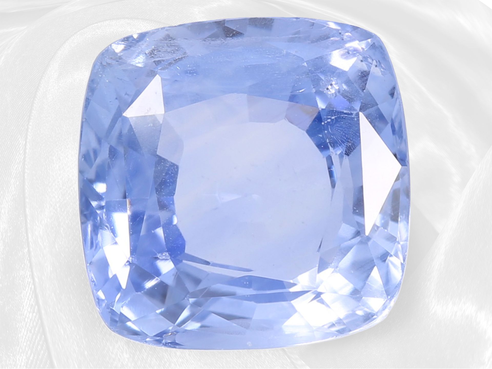 Natürlicher, unbehandelter pastell-blauer Ceylon-Saphir von ca.11,26ct, "NO HEAT", incl. GRS-Report - Bild 3 aus 4