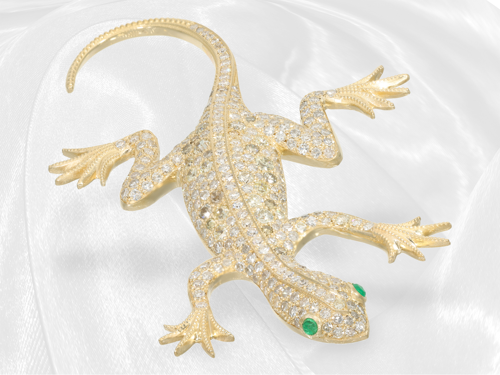 Brooch: high quality diamond brooch "Lizard", Russia 20th century - Image 3 of 5