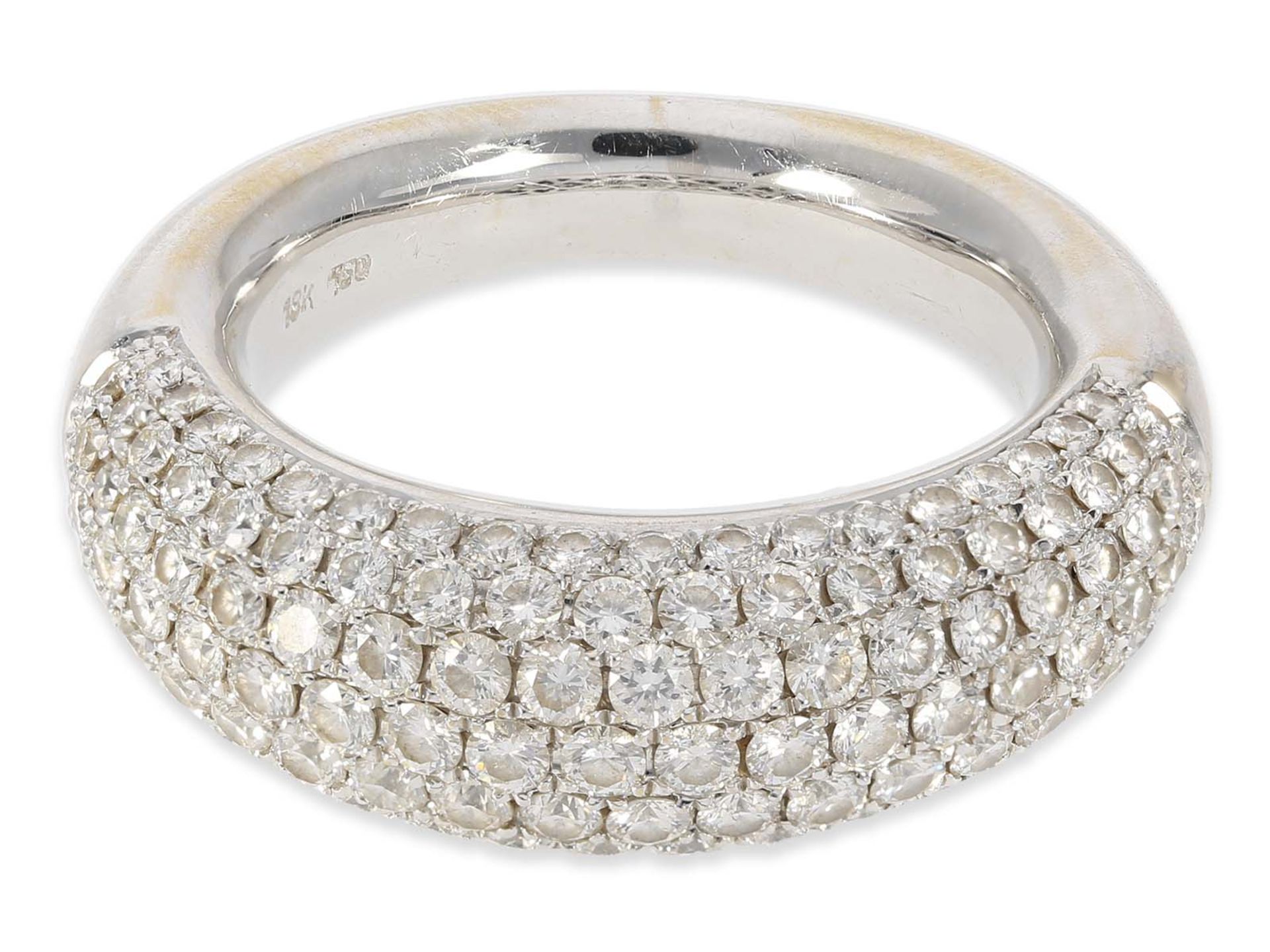 Ring: hochwertiger Pavé Brillantring, insgesamt ca. 2ct, 18K Weißgold - Bild 4 aus 4