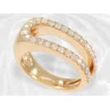 Ring: Ausgefallener Designer-Brillant-Goldschmiedering der Marke Cervera, Modell "Montecarlo" 18K Ro