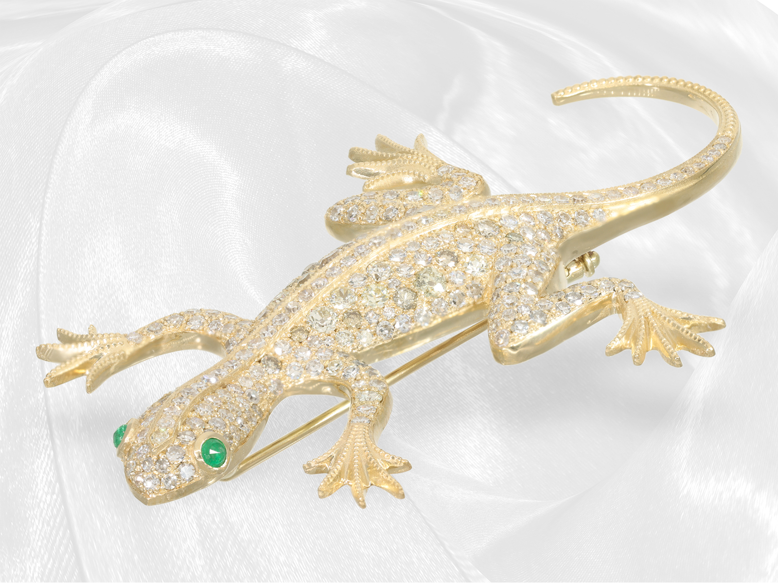 Brooch: high quality diamond brooch "Lizard", Russia 20th century - Image 4 of 5