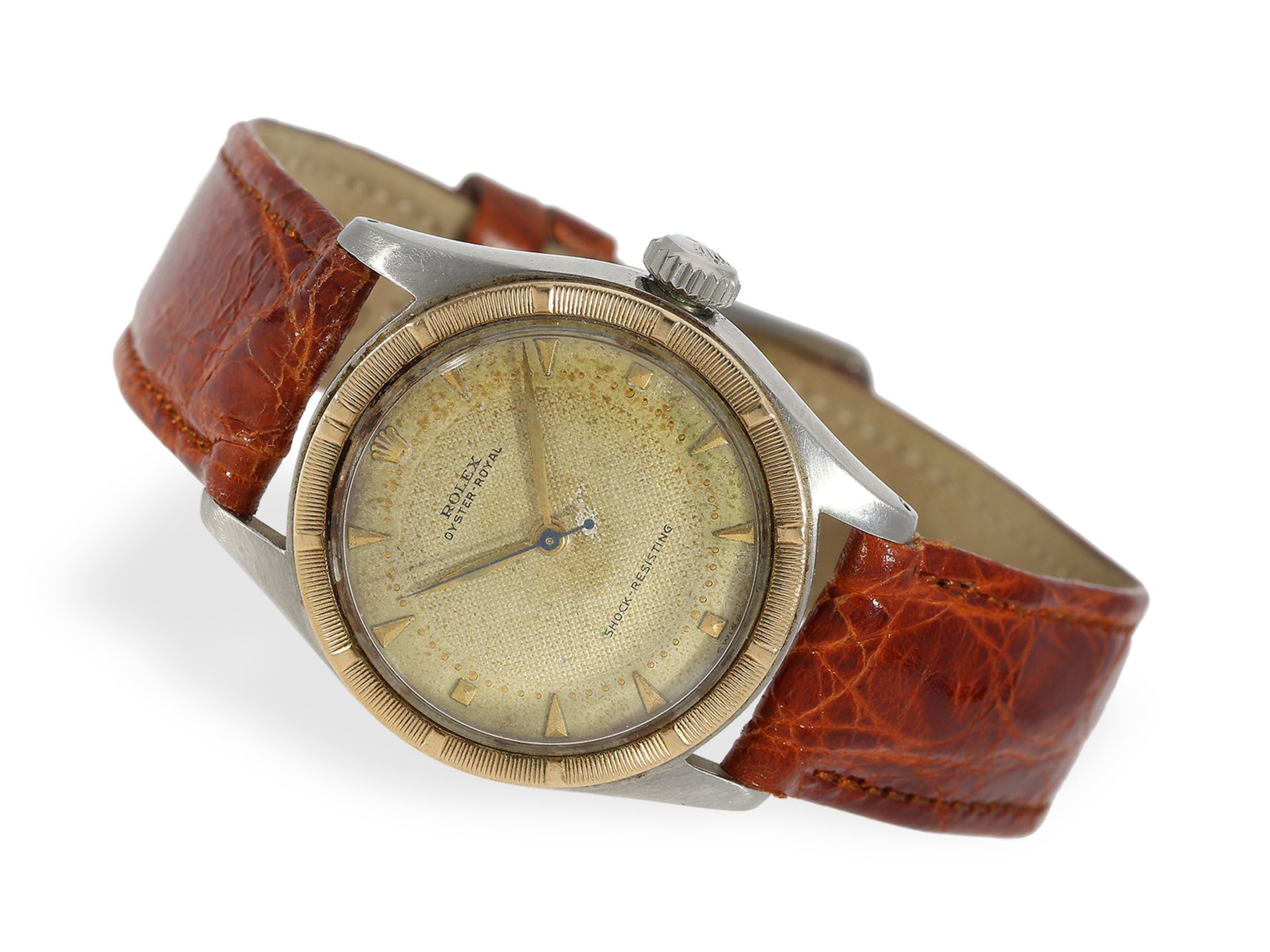 Armbanduhr: sehr seltene vintage Rolex Ref.6244 "Royal" mit Honeycomb-Dial, ca.1940