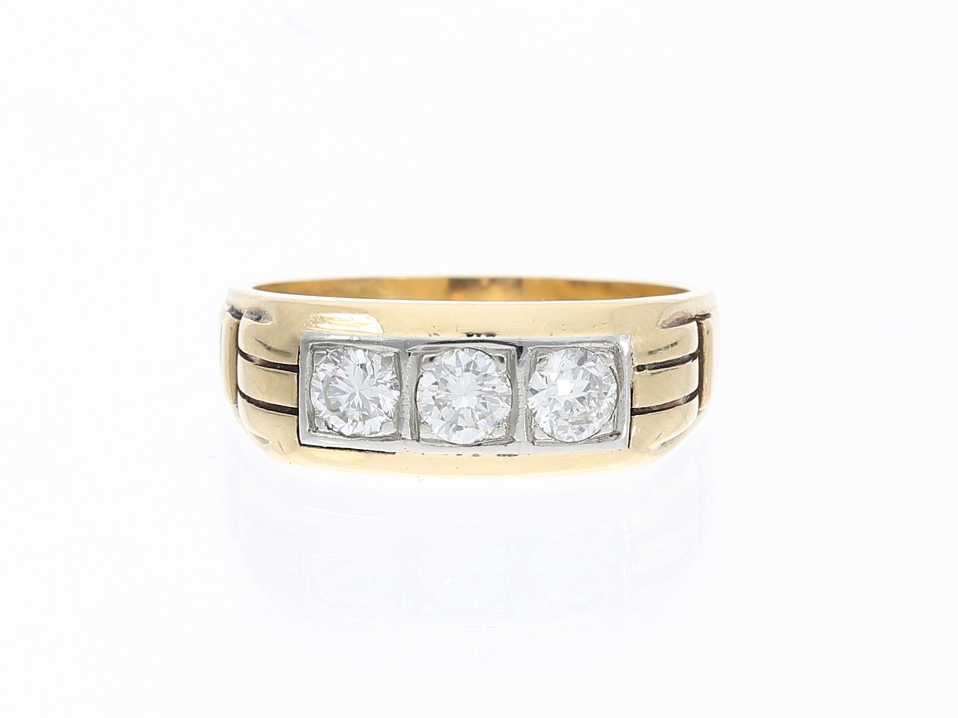 Ring: vintage Brillant-Goldschmiedering, 18K Gold