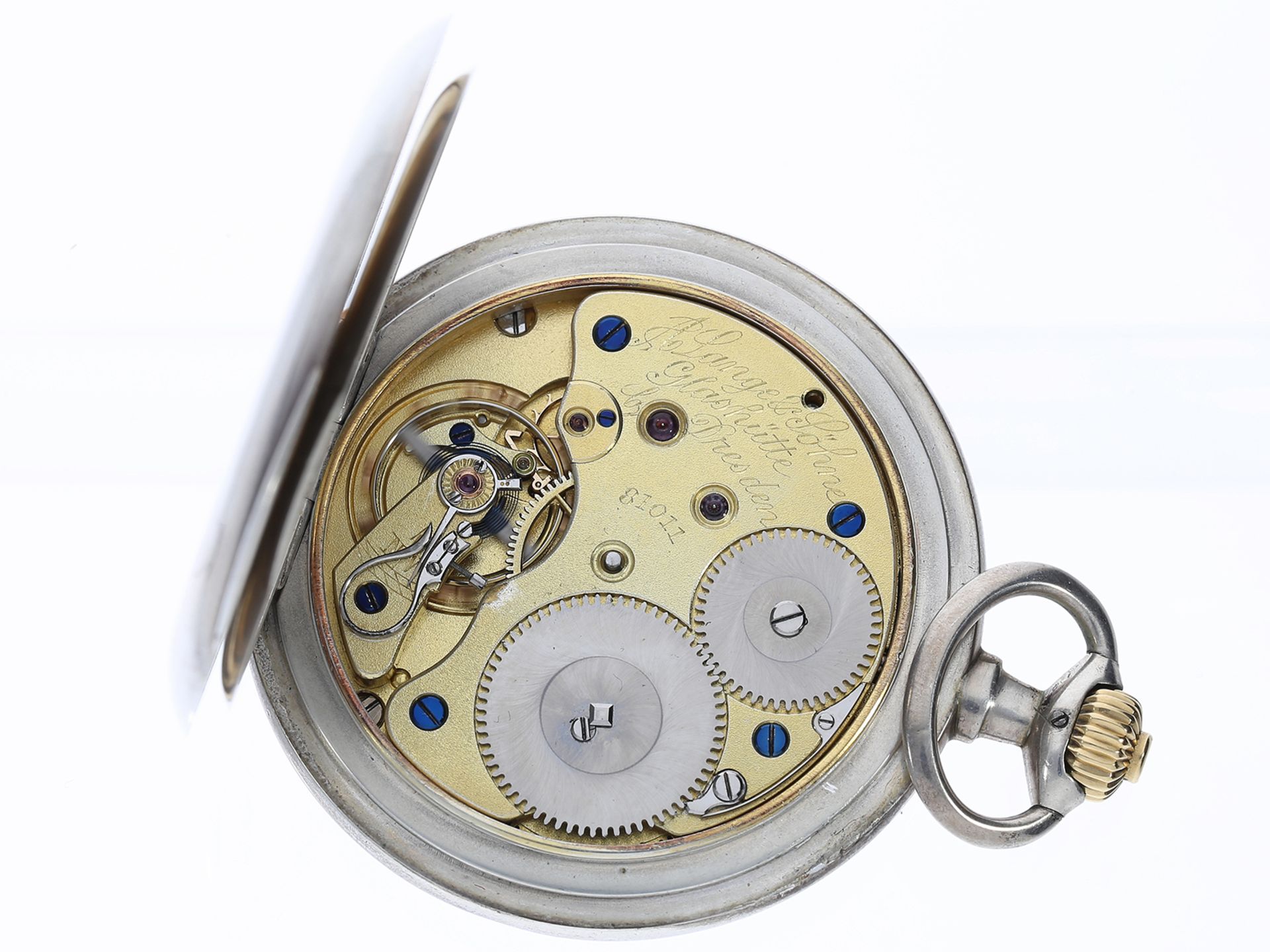 Große silberne Savonnette Taschenuhr, A. Lange & Söhne Glashütte No.81011 - Image 3 of 3