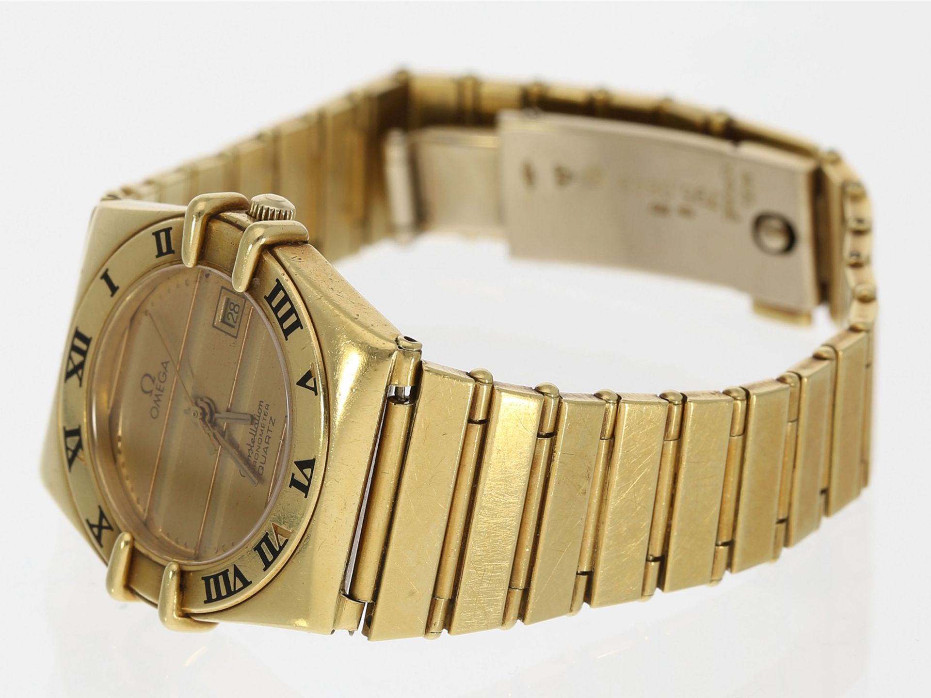 Armbanduhr: vollgoldene vintage Damen-Armbanduhr mit Datum, Omega Constellation Chronometer - Image 2 of 3