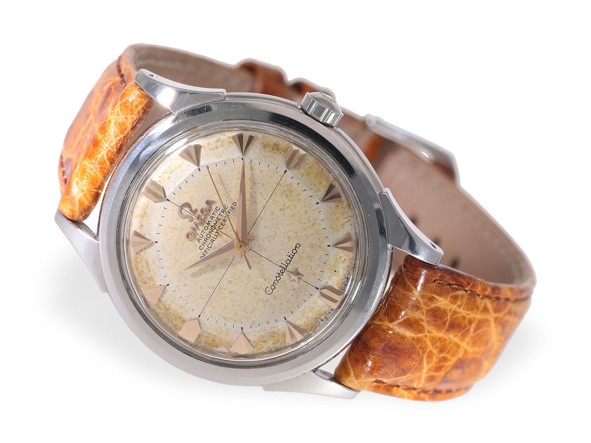 Armbanduhr: rares Omega Constellation "Pie Pan Tropical" Chronometer in Stahl/Rotgold, Ref. 2852, ca