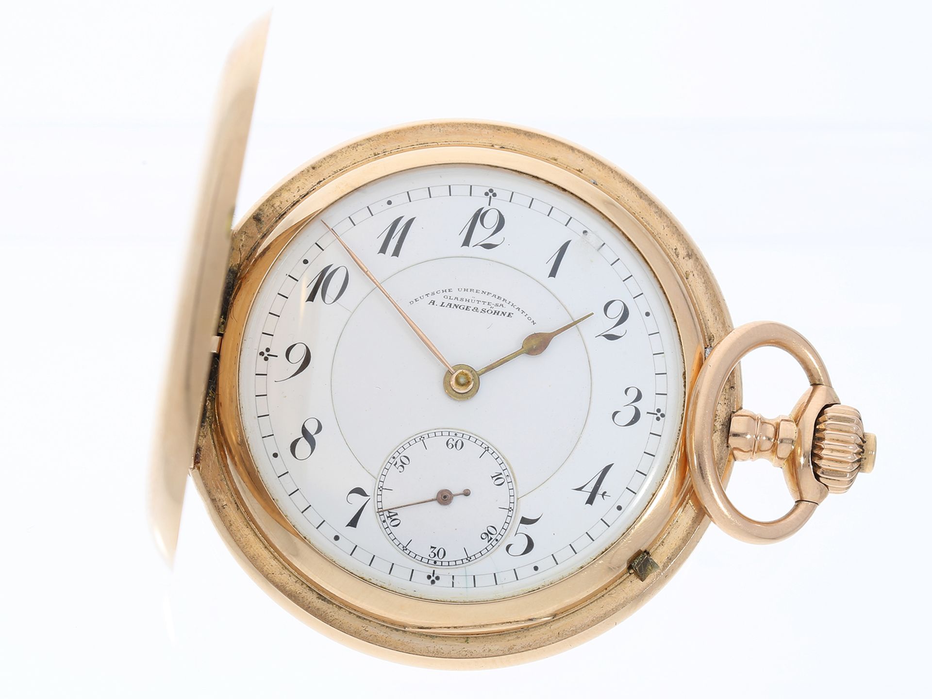 Goldene Herrentaschenuhr, A. Lange & Söhne Deutsche Uhrenfabrikation Glashütte No.71091