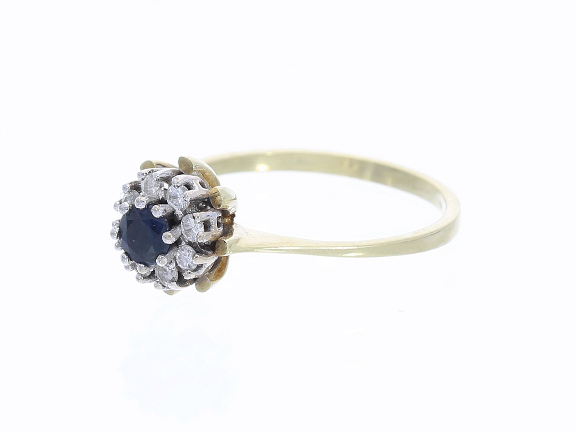 Ring: Feiner vintage Saphir/Brillant-Blütenring - Image 3 of 3