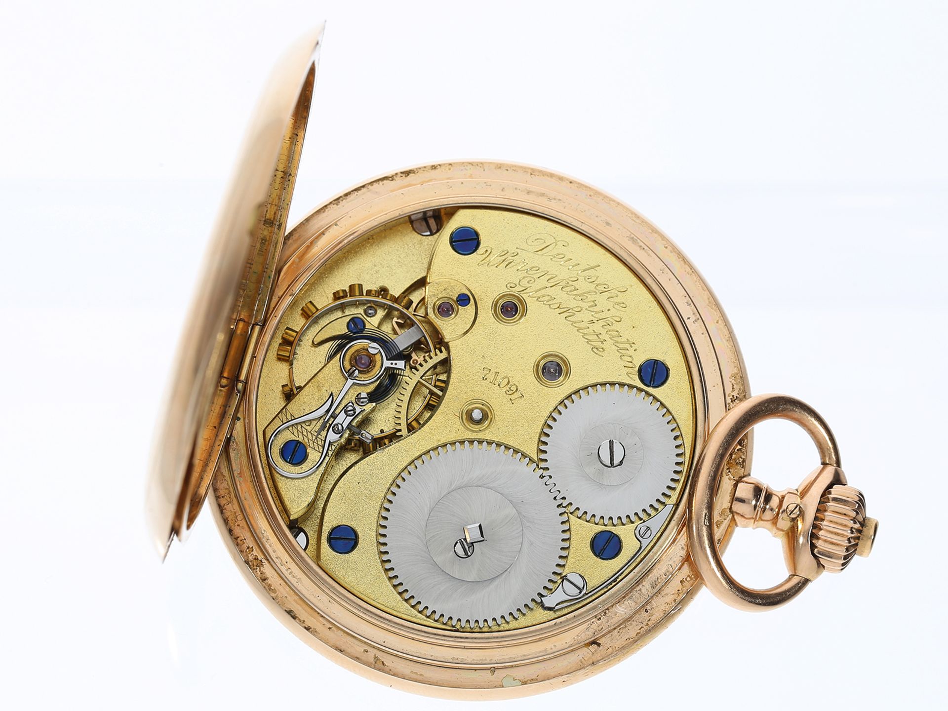 Goldene Herrentaschenuhr, A. Lange & Söhne Deutsche Uhrenfabrikation Glashütte No.71091 - Image 3 of 3