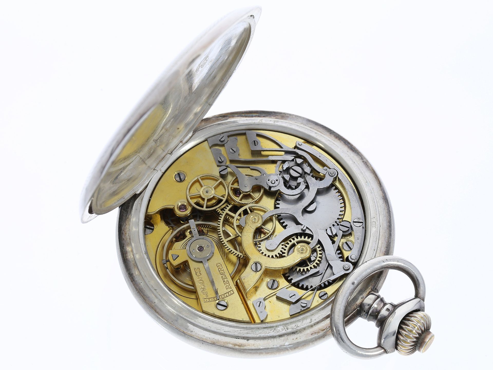 Taschenuhr: hervorragend erhaltener Taschen-Chronograph mit Silbergehäuse - Image 2 of 2