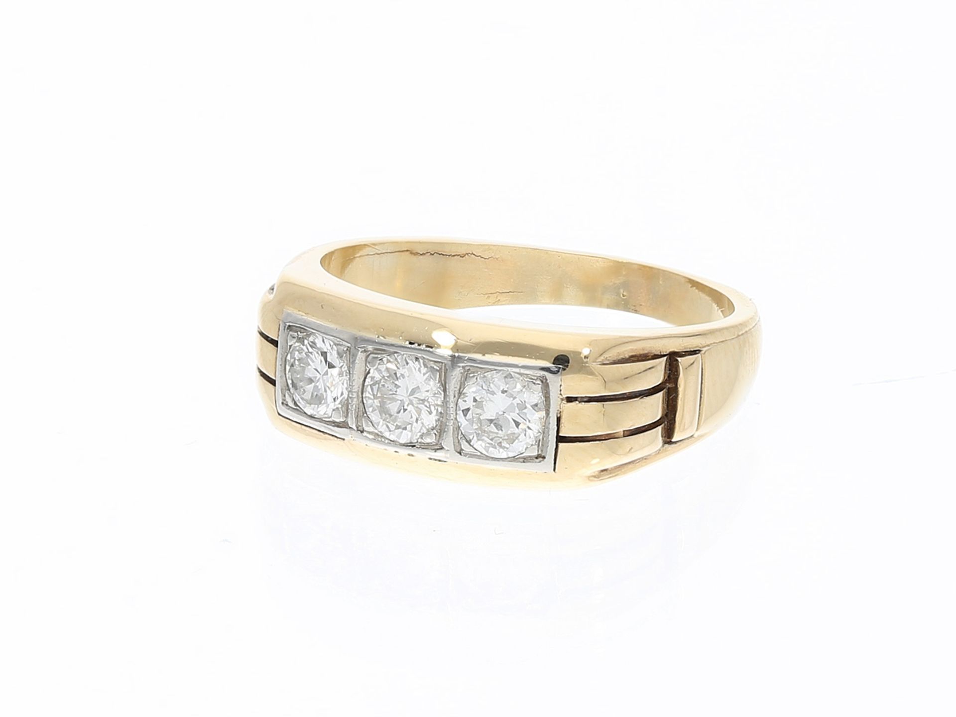 Ring: vintage Brillant-Goldschmiedering, 18K Gold - Image 3 of 3