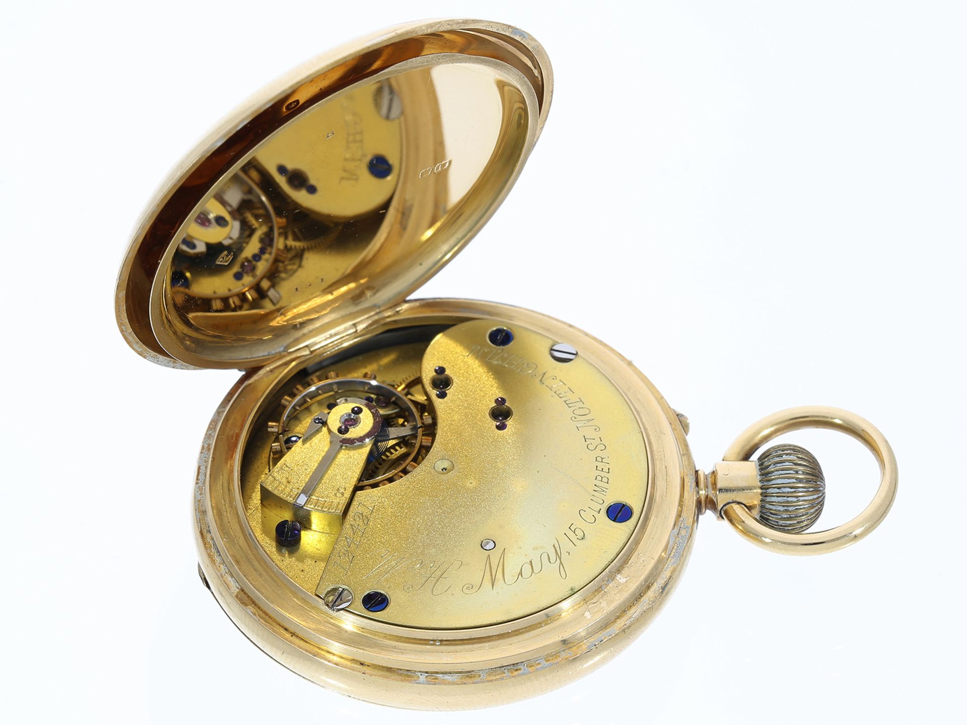 Taschenuhr: feine englische Goldsavonnette, 18K Gold, Hallmarks 1896 - Image 4 of 4