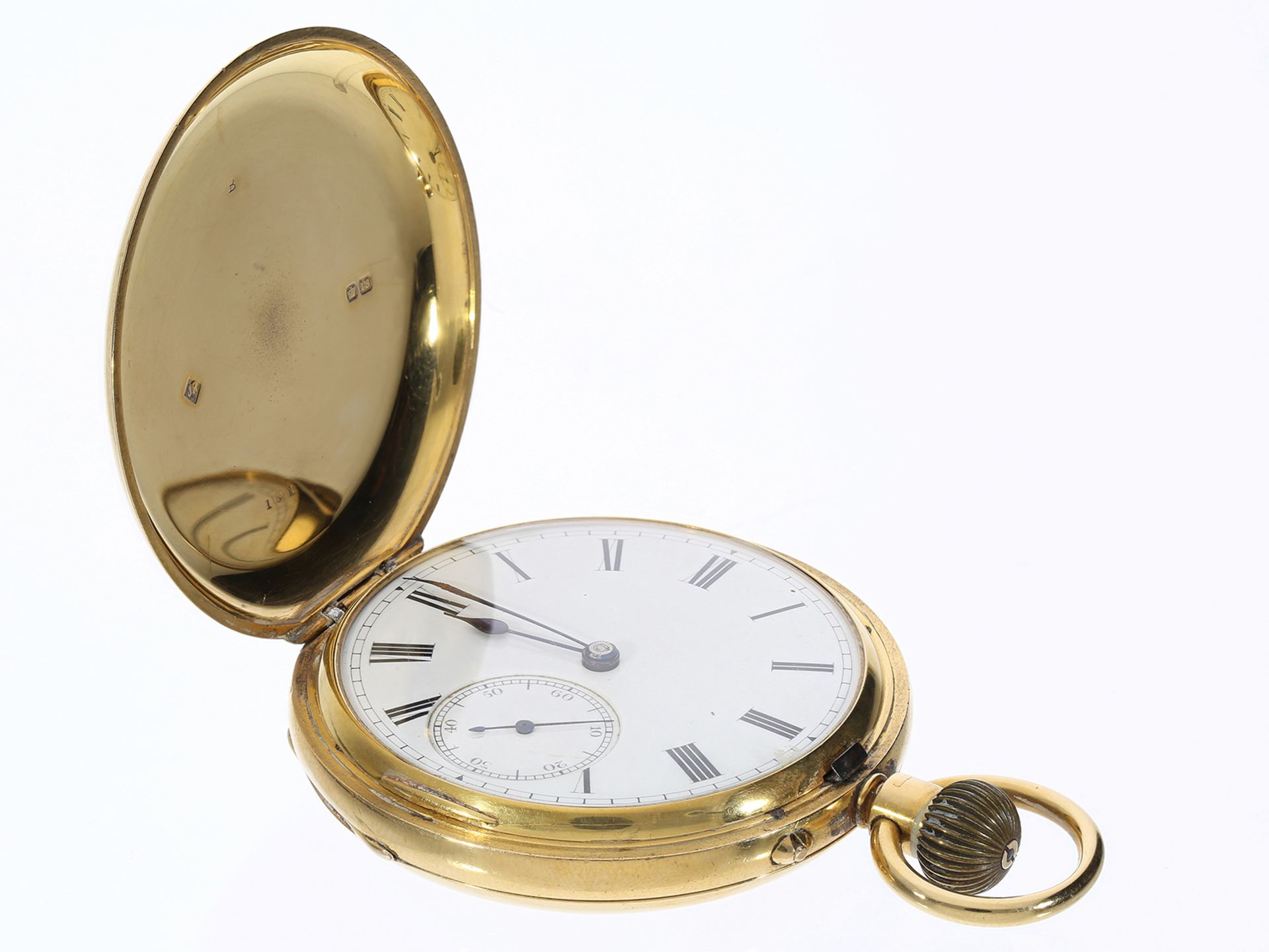 Taschenuhr: feine englische Goldsavonnette, 18K Gold, Hallmarks 1896 - Image 3 of 4