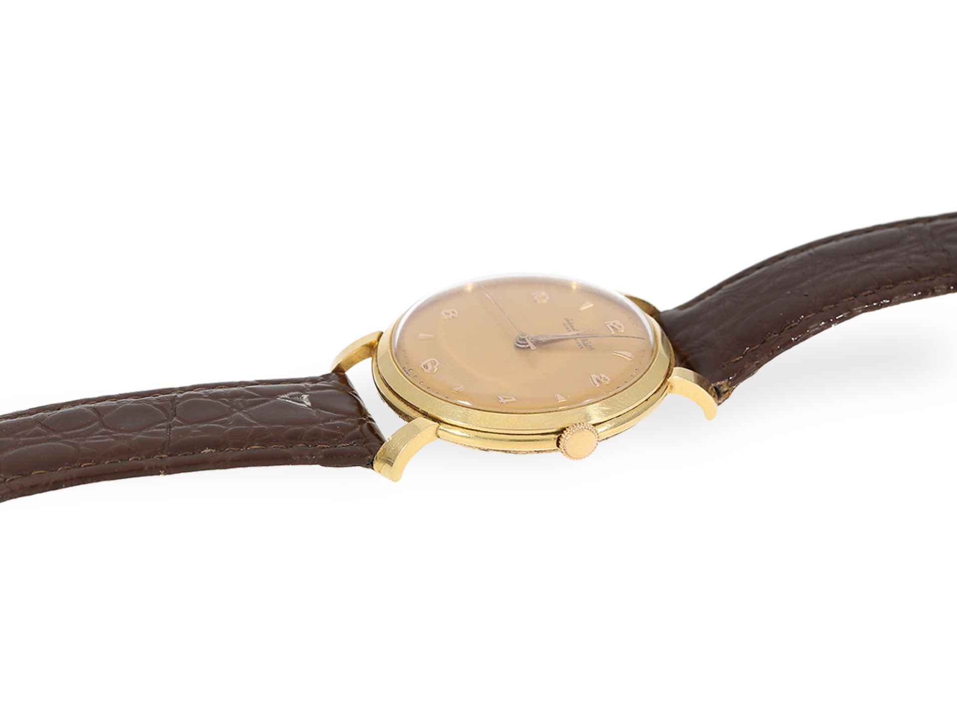 Armbanduhr: sehr schöne, große IWC "Jumbo" mit Zentralsekunde und "Salmon-Dial", ca.1954 - Image 4 of 6
