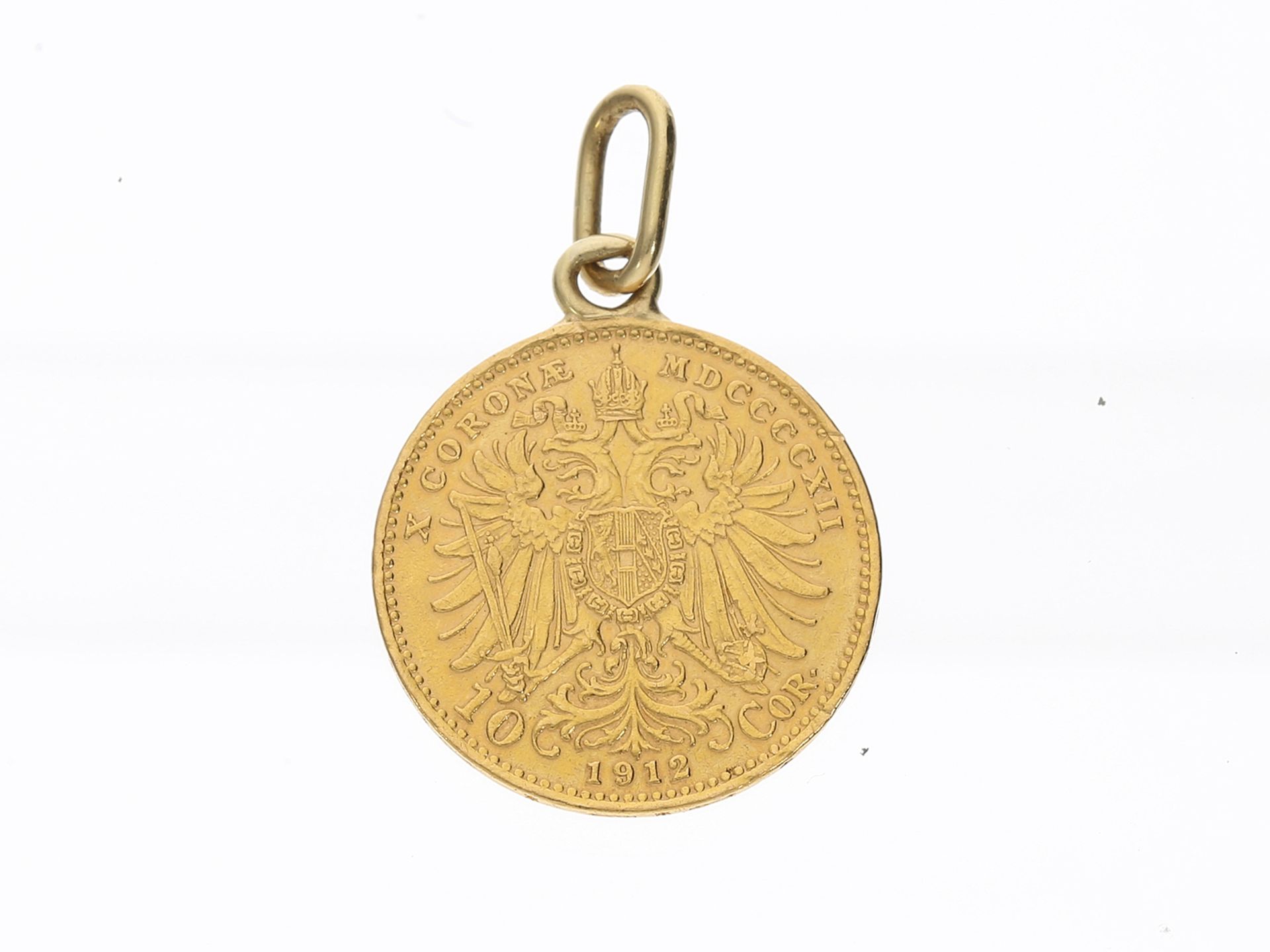 Anhänger mit Goldmünze 10 Kronen Franz Joseph Österreich 1912