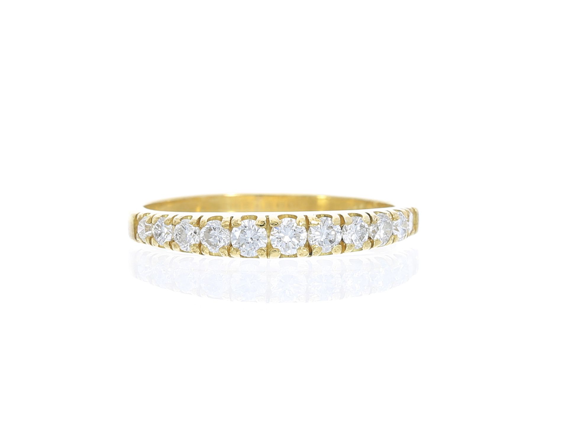 Ring: feiner Brillant-Halbmemoire-Goldschmiedering