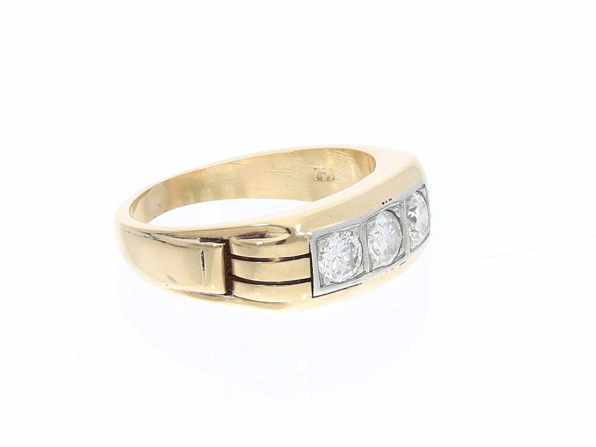 Ring: vintage Brillant-Goldschmiedering, 18K Gold - Image 2 of 3