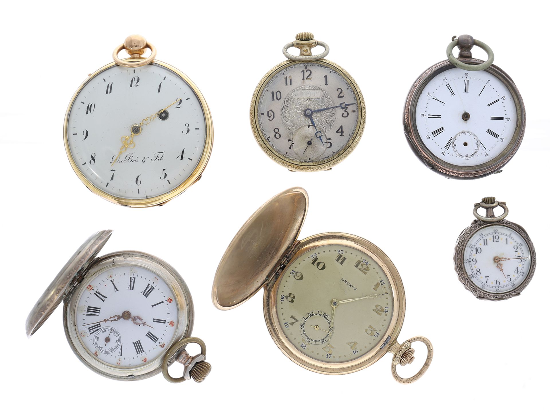 Taschenuhr: interessantes Konvolut, u.a. Du Bois in 18K Gold mit Schlagwerk, um 1800