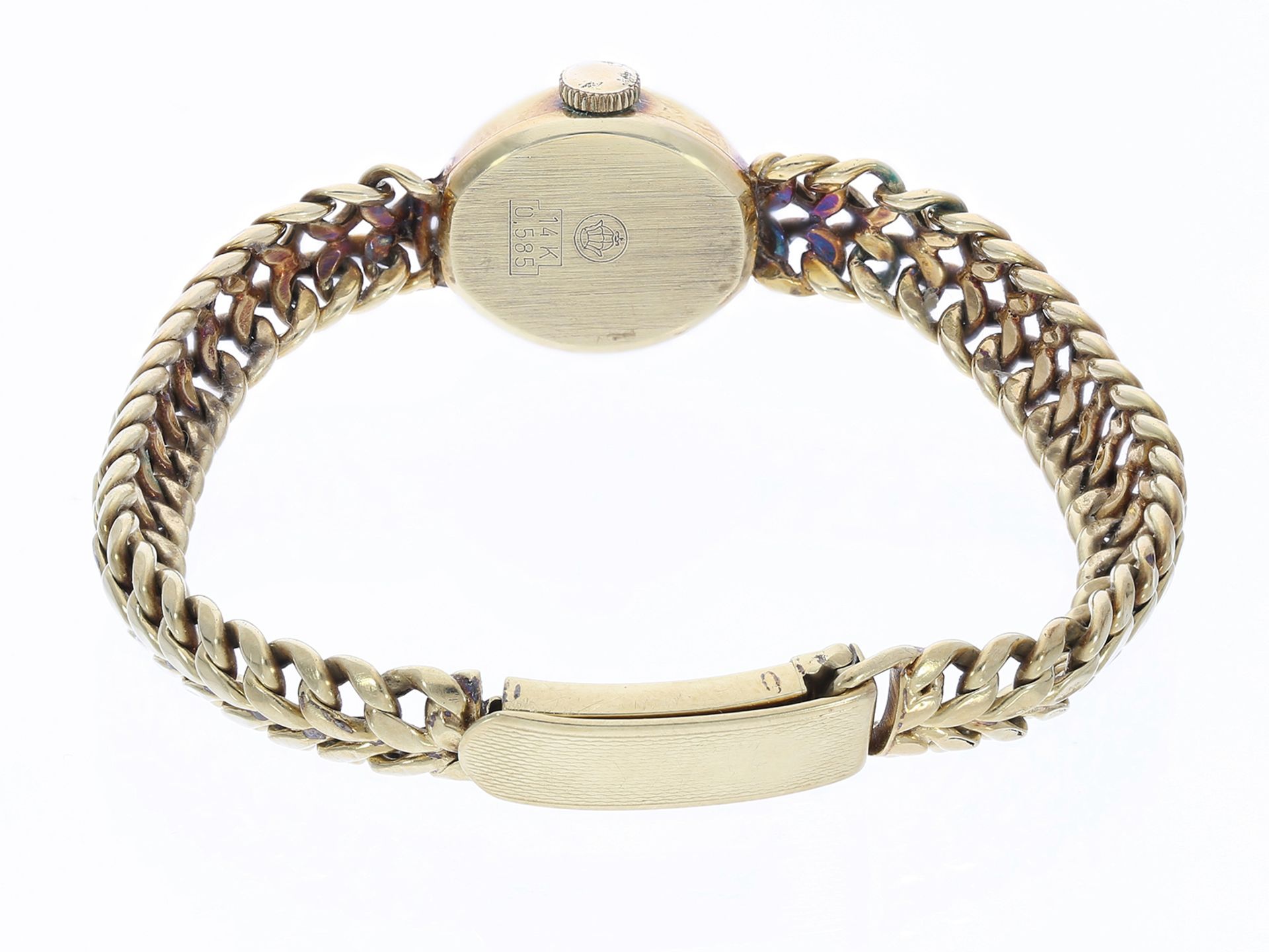 Armbanduhr: Goldene vintage Damenuhr der Marke Berg, 14K Gold - Image 2 of 2