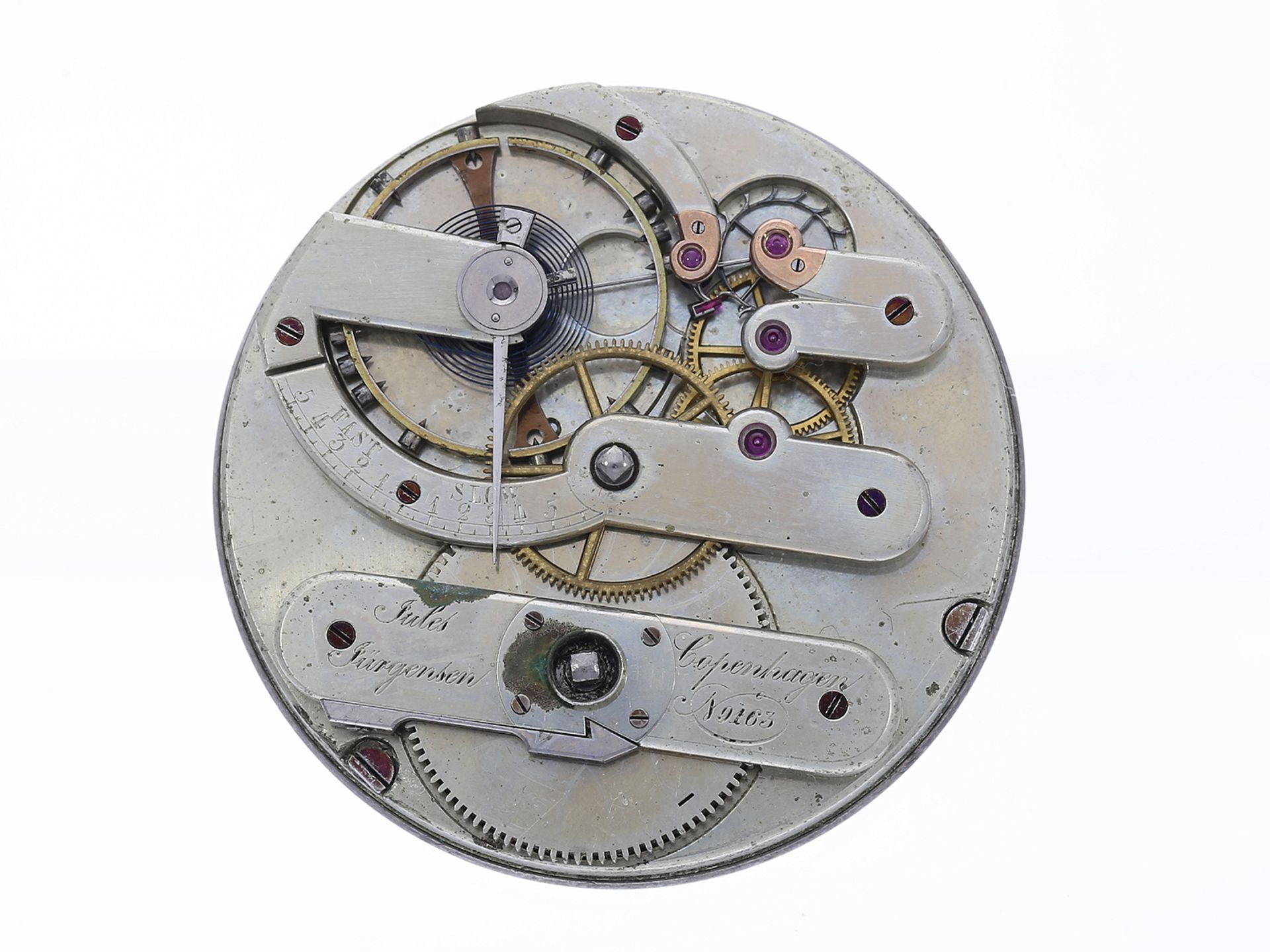 Taschenuhr: feines Ankerchronometerwerk Jules Jürgensen Copenhagen No. 9163, ca. 1870