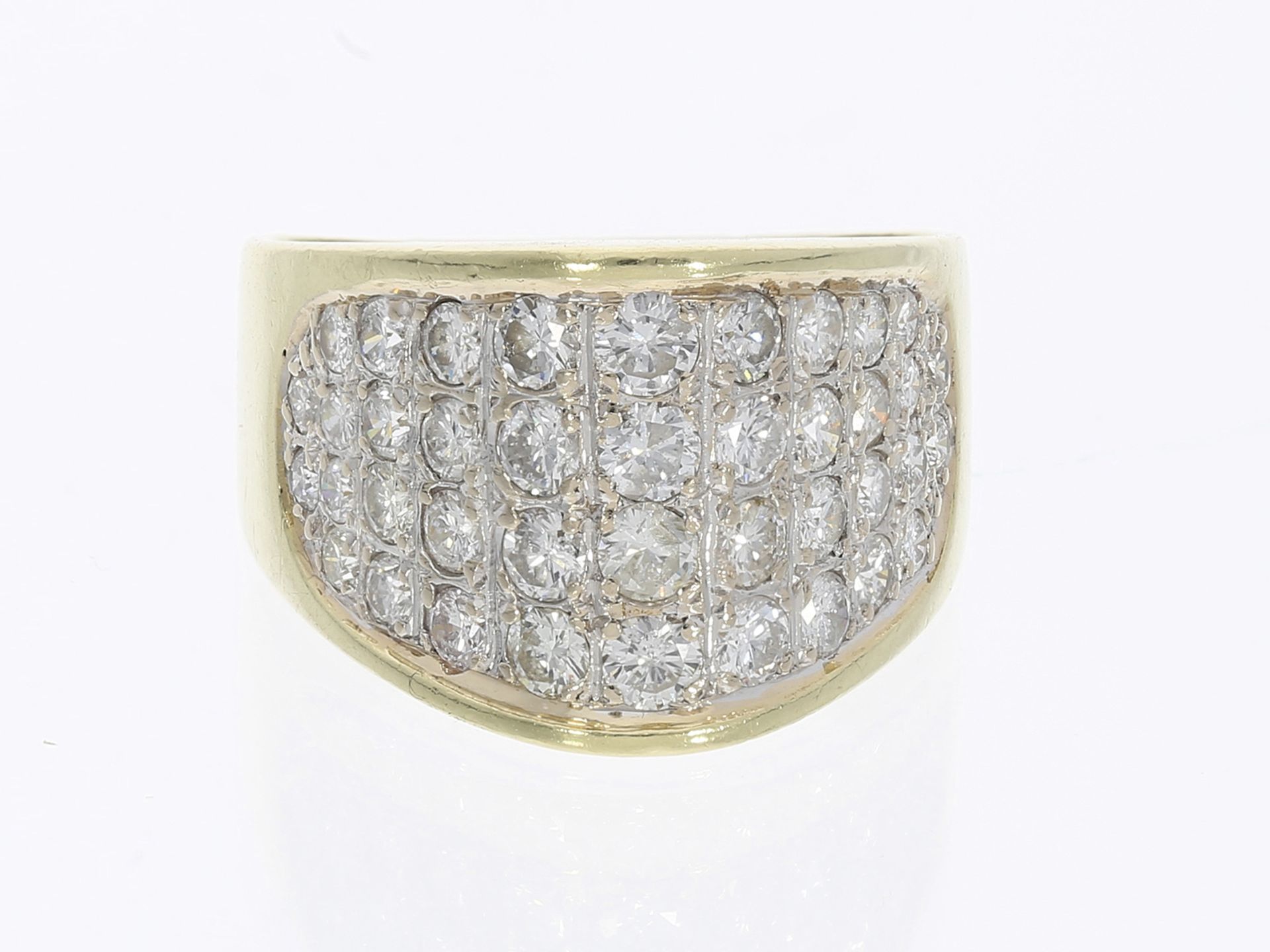 Ring: Designer-Brillant-Goldschmiedering, ca. 1,6ct