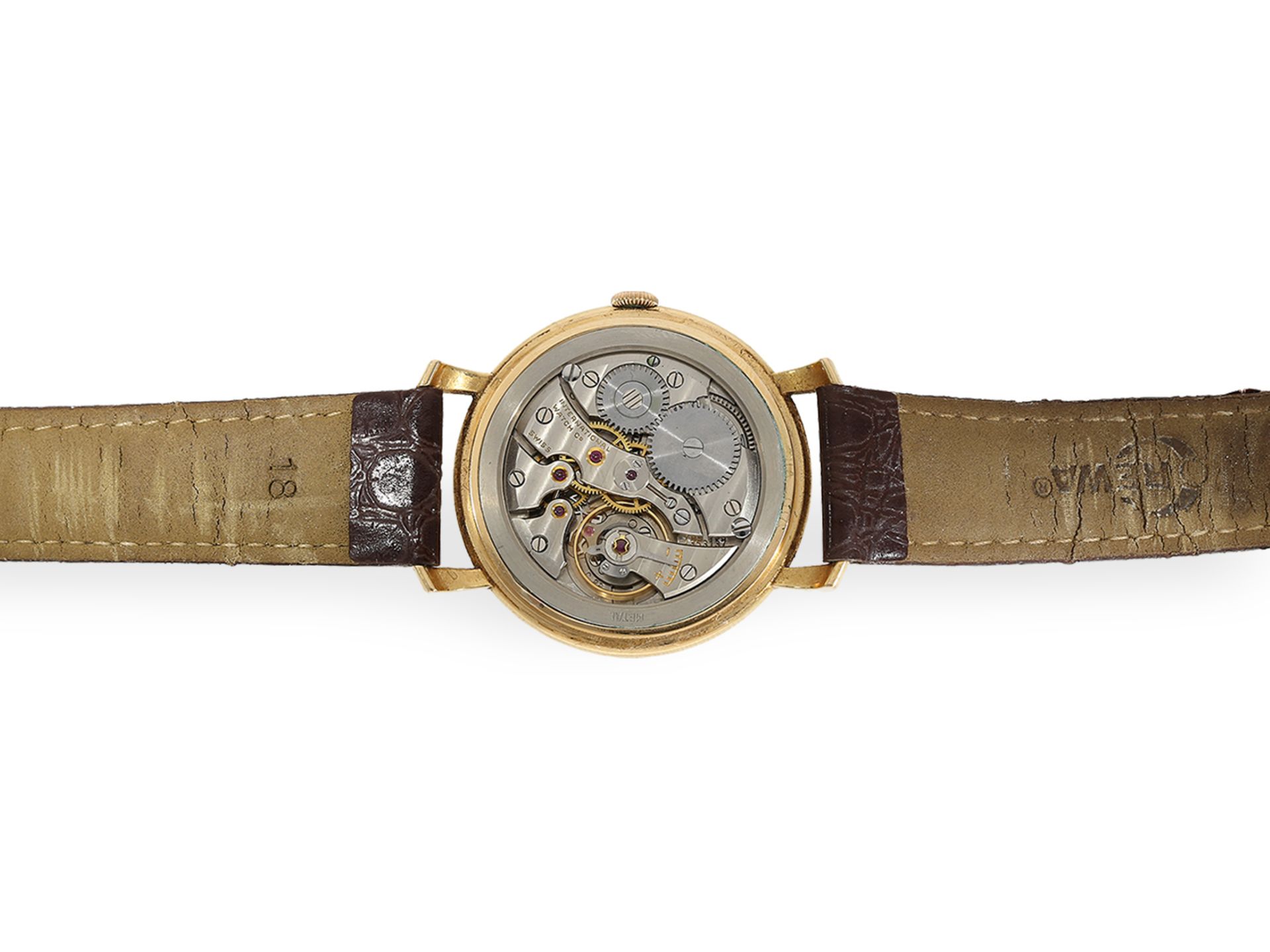 Armbanduhr: sehr schöne, große IWC "Jumbo" mit Zentralsekunde und "Salmon-Dial", ca.1954 - Image 2 of 6