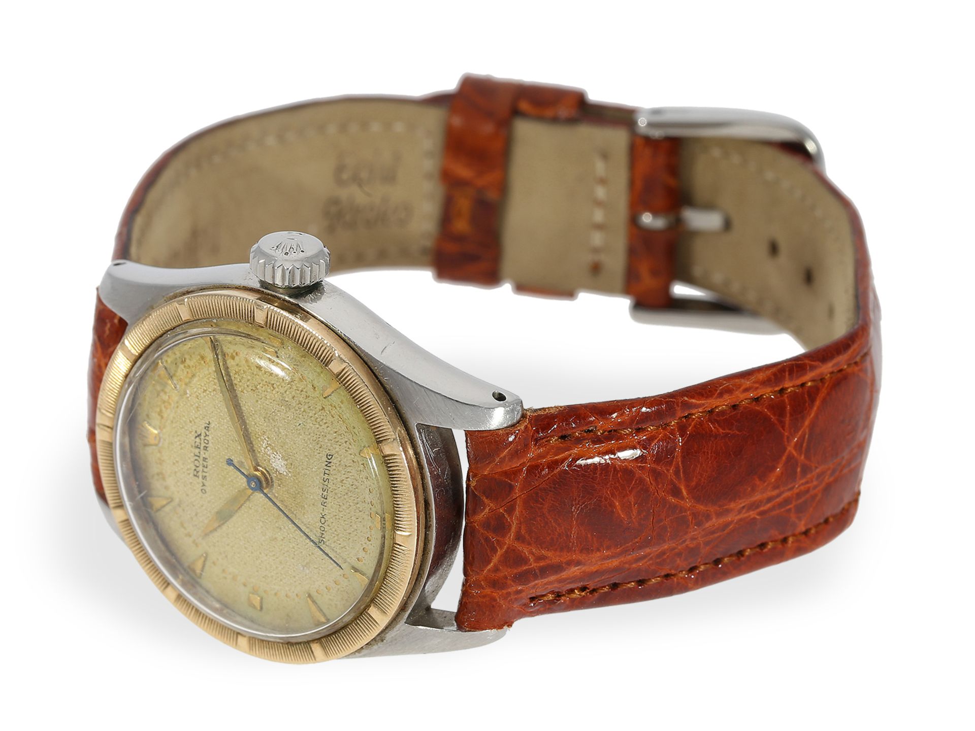 Armbanduhr: sehr seltene vintage Rolex Ref.6244 "Royal" mit Honeycomb-Dial, ca.1940 - Image 4 of 7