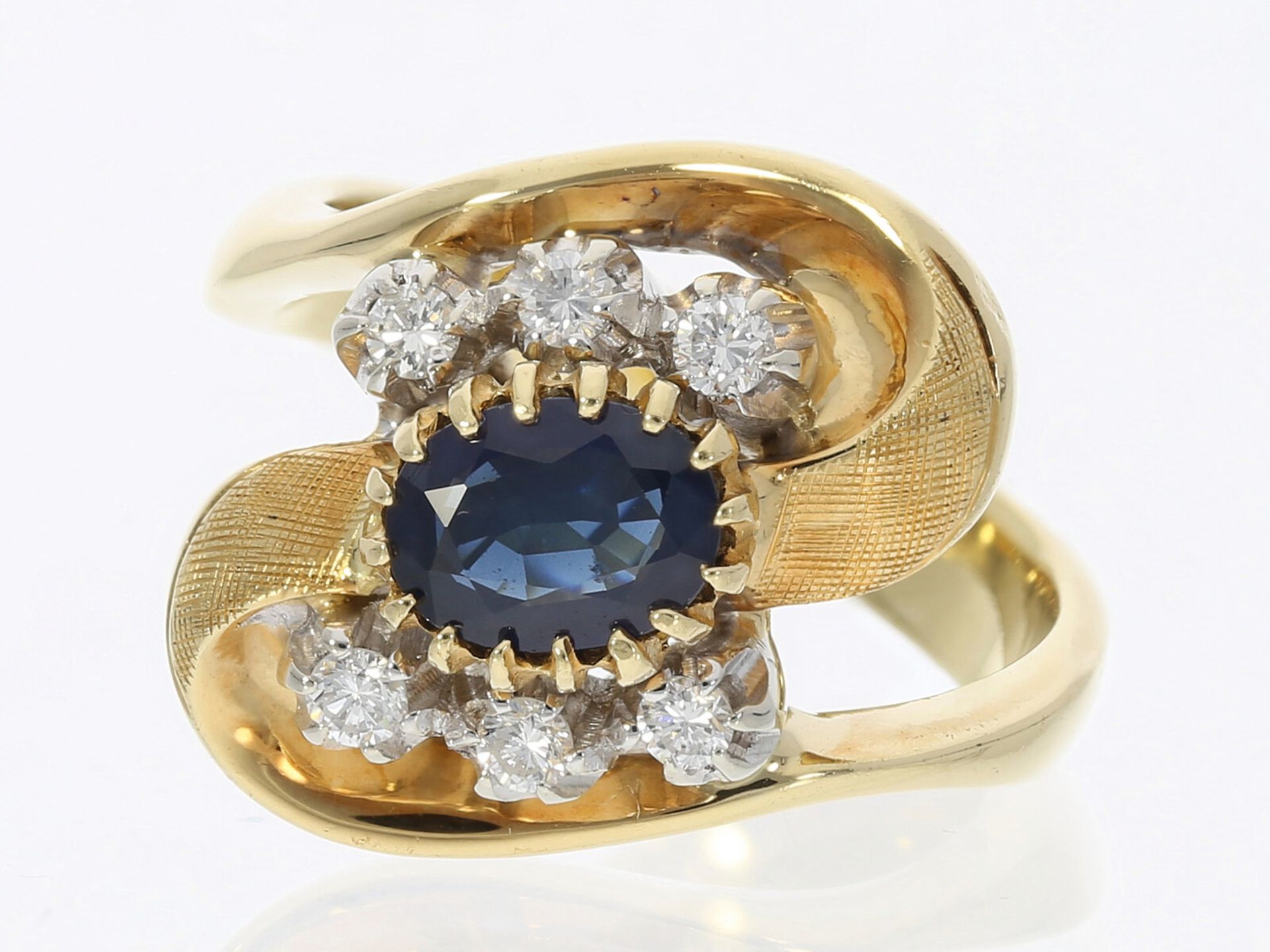 Ring: Italienische Designer Goldschmiedearbeit von Fabio Giorgio mit Saphir/Brillant, Handarbeit - Image 3 of 3