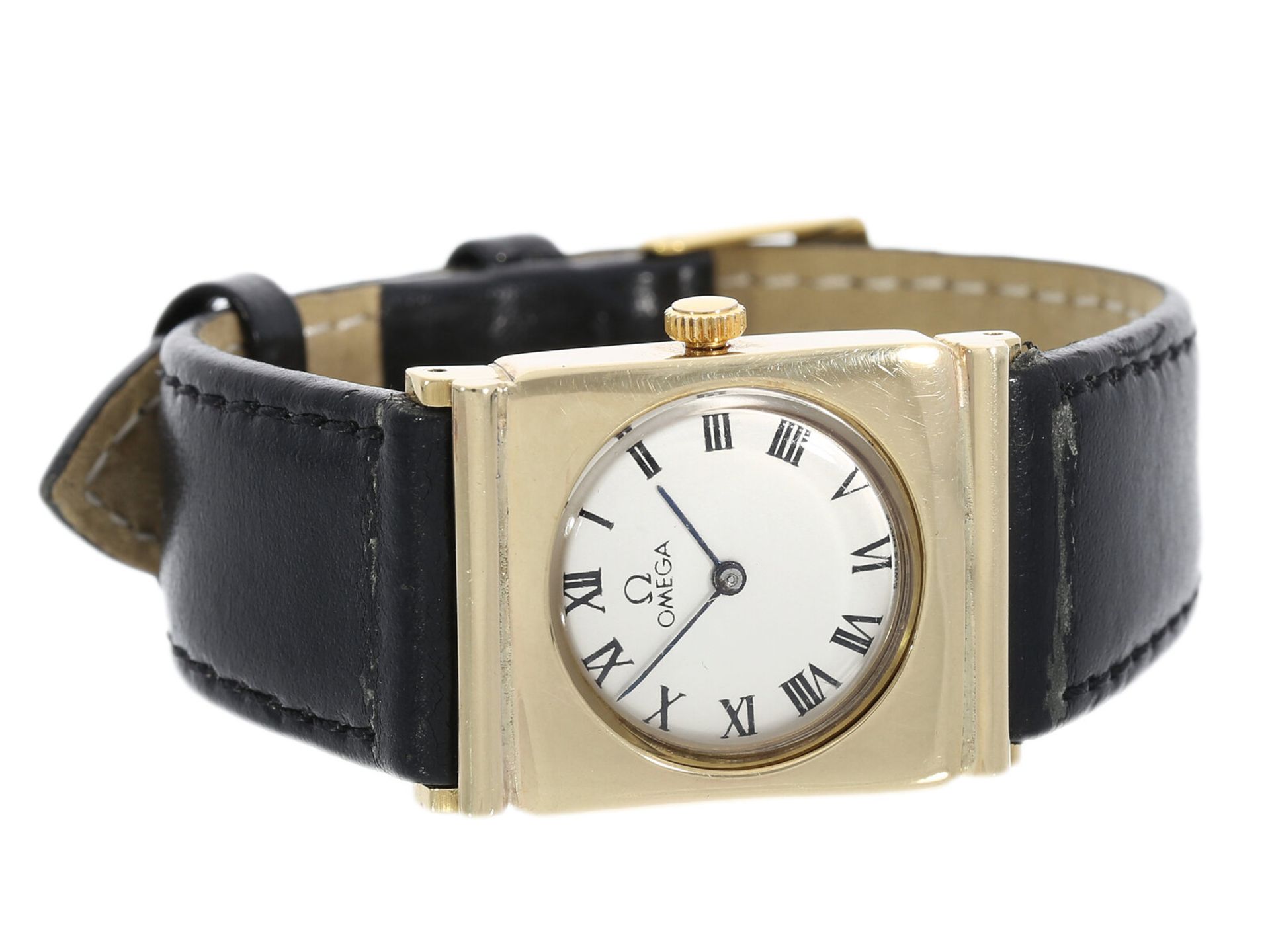 Seltene vintage Armbanduhr /Herrenuhr von Omega, 18K Gelbgold