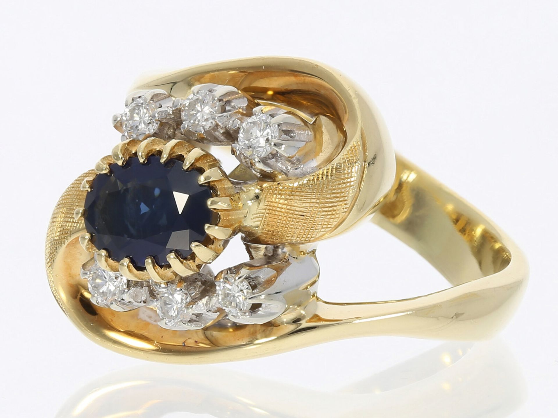 Ring: Italienische Designer Goldschmiedearbeit von Fabio Giorgio mit Saphir/Brillant, Handarbeit - Image 2 of 3