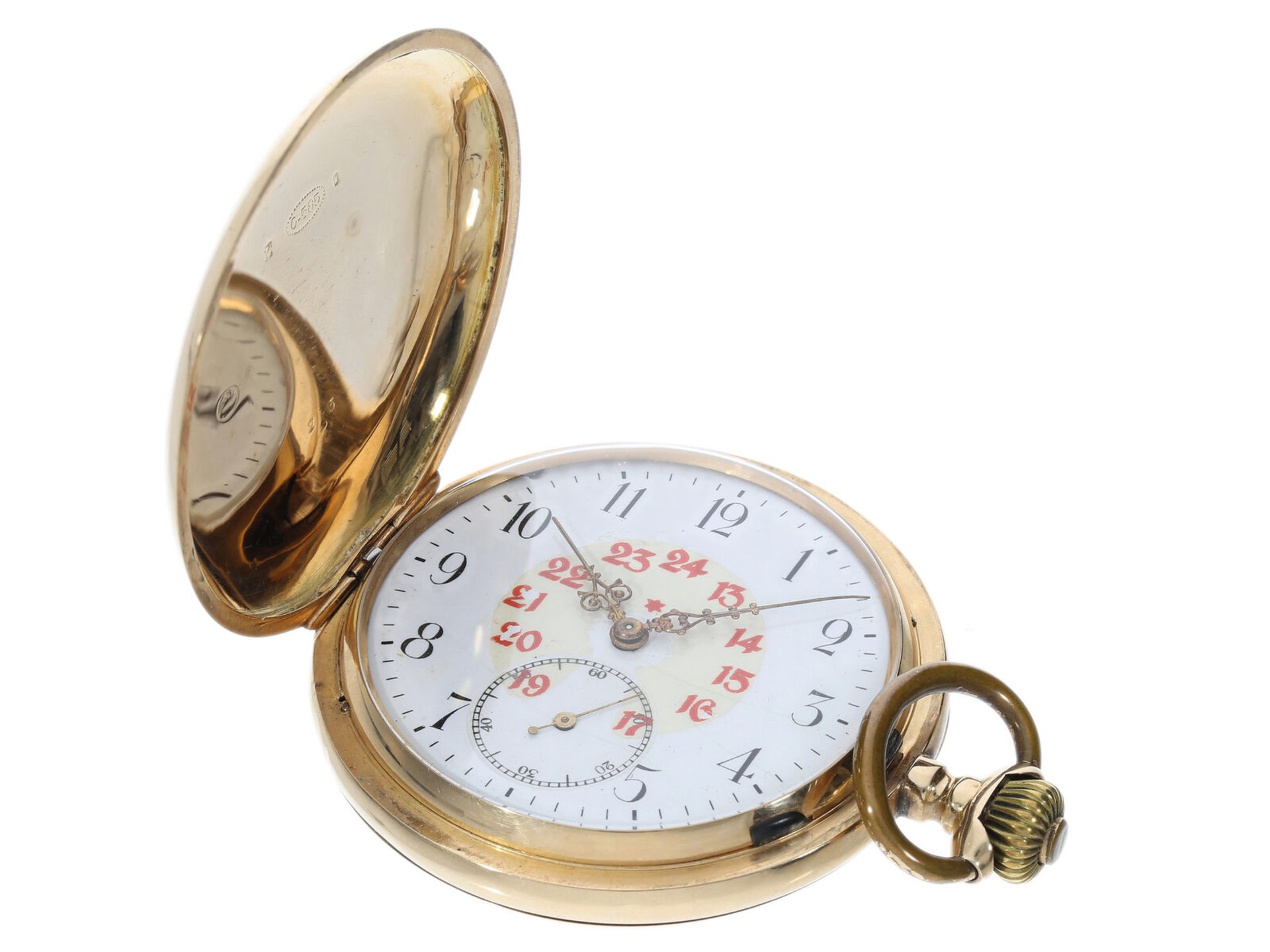 Taschenuhr: schwere goldene Savonnette, Schweiz um 1910 - Bild 2 aus 5