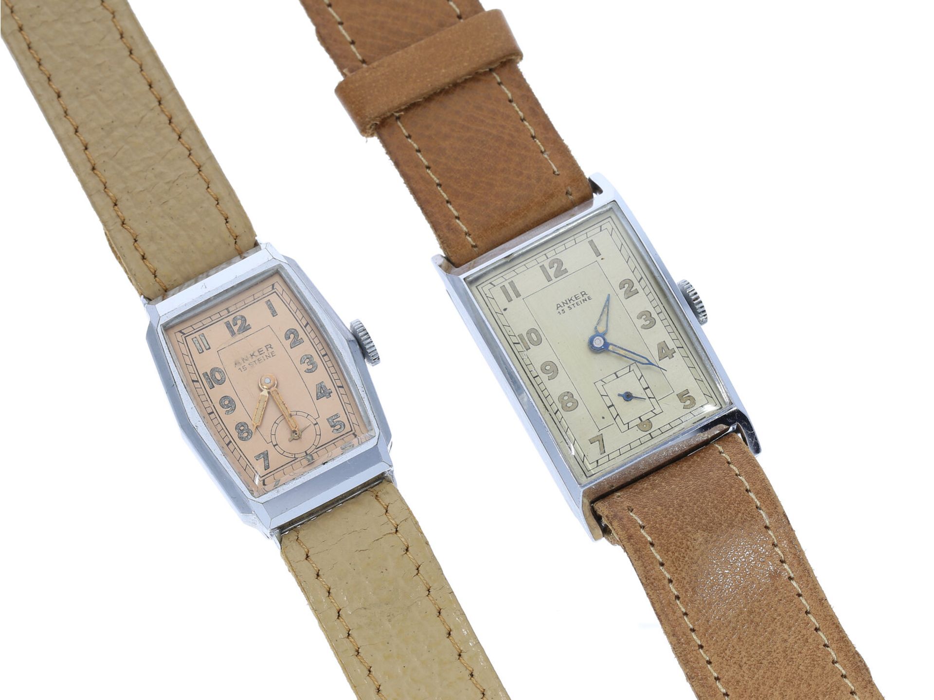 Armbanduhr: 2 vintage Armbanduhren der Marke Anker, 40er/50er Jahre