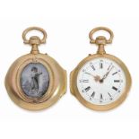 Taschenuhr: Miniatur Louis XV- Gold/Emaille-Damenuhr, Vacheron & Cie. No.132706, ca.1890