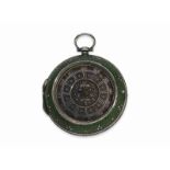 Taschenuhr: frühe, extrem große englische Sackuhr, um 1700, Marc Thomeguay (verm. Abwandlung von Tho