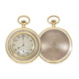 Taschenuhr: exquisite Gold/Emaille-Frackuhr, Hallmarks London 1911