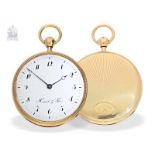 Taschenuhr: hochfeine, große Taschenuhr mit Repetition, 18K Gold, bedeutender Uhrmacher: Houriet & F