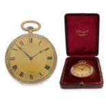 Taschenuhr: exquisites Beobachtungschronometer "Montre de Torpilleur” in 18K Gelbgold/Platin, L. Ler